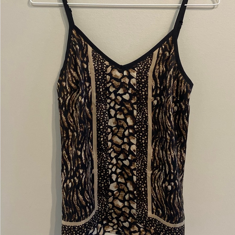Express Black and Tan Camisole with Fitted Spaghetti Straps